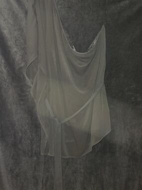 Sheer One Shoulder Black Chiffon Top